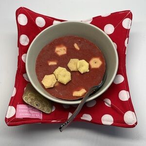 Red White Polka Dots Bowl Cozy